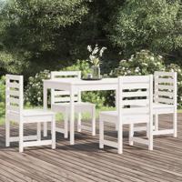 5-delige Tuinset massief grenenhout wit