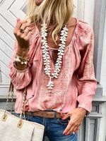 Crew Neck Boho Shirts & Tops - thumbnail