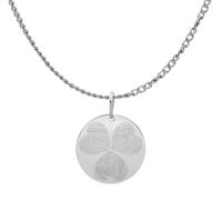 Gepersonaliseerde vingerafdrukken klaver ketting - Stainless steel - Zilver - 15 mm - 3 vingerafdrukken