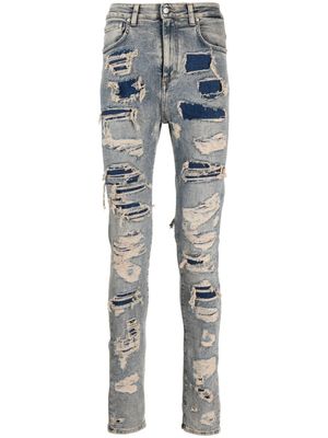 Represent jean à effet usé - Bleu