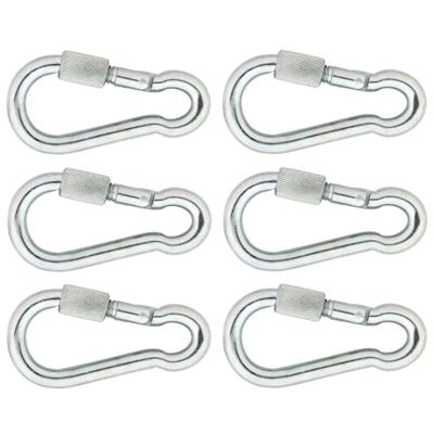 Karabijnhaken - 6x - verzinkt staal - 5 cm - karabijnhaak - snaphooks/ carabiners