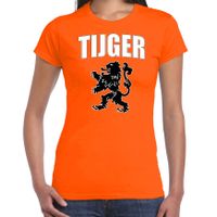 Tijger met leeuw oranje t-shirt Holland / Nederland supporter EK/ WK voor dames