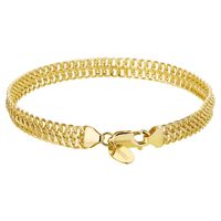 Armband Zilgold Dubbel Gourmetschakel geelgoud-zilveren kern 6,5 mm 18 cm