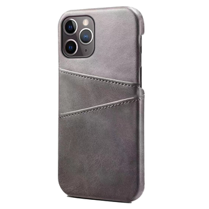 iPhone 15 Pro hoesje - Backcover - Pasjeshouder - Portemonnee - Kunstleer - Grijs