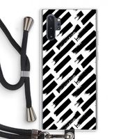 Zwarte vegen: Samsung Galaxy Note 10 Plus Transparant Hoesje met koord