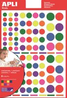 Apli Kids verwijderbare stickers, cirkel, blister met 624 stuks in geassorteerde kleuren en groottes - thumbnail