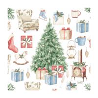 Duni servetten tree and gift 33x33cm