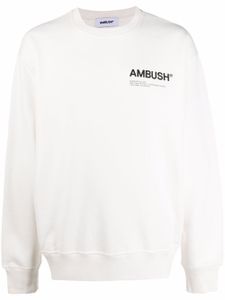 AMBUSH sweat Fleece Workshop à logo imprimé - Blanc
