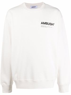 AMBUSH sweat Fleece Workshop à logo imprimé - Blanc