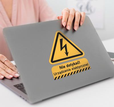 Raak het elektrische apparaat niet aan! laptop sticker
