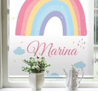 Babykamer rolgordijn schattige regenboog en wolk in pastel