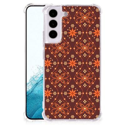 Samsung Galaxy S22 Doorzichtige Silicone Hoesje Batik Brown Samsung Galaxy S22 Doorzichtige Silicone Hoesje Batik Brown