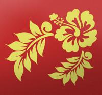 Bloemen muursticker met Hawaii bloem