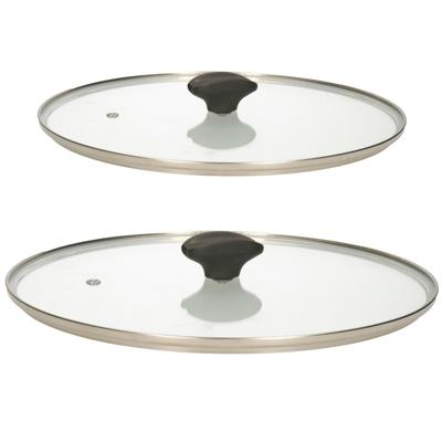 Universele pannendeksels - set 2x st - glas - voor pannen dia 24 en 29,5 cm