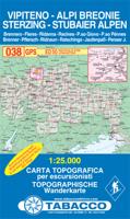 Wandelkaart 038 Sterzing - Stubaier Alpen - Vipiteno - Alpi Breonie | Tabacco Editrice