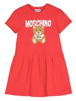 Moschino Kids robe imprimée à fronces - Rouge