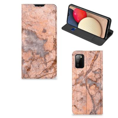 Samsung Galaxy M02s | A02s | Standcase | Marmer Oranje