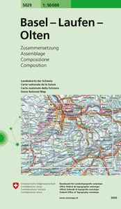 Wandelkaart - Topografische kaart 5029 Basel - Laufen - Olten | Swisst