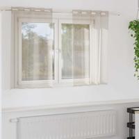 Voile Gordijn met gordijnen 2 pcs Zand 140 x 140 cm Polyester