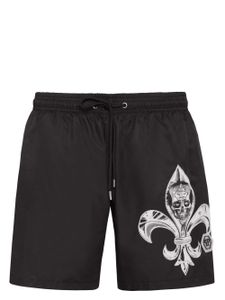 Philipp Plein short de bain à patch logo - Noir