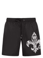 Philipp Plein short de bain à patch logo - Noir - thumbnail