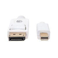 Manhattan 324748-CG DisplayPort-kabel Mini-displayport / DisplayPort Adapterkabel Mini DisplayPort-stekker, DisplayPort-stekker 2.00 m Wit - thumbnail