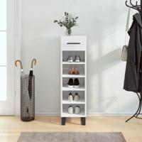 Schoenenkast 30x35x105 cm bewerkt hout hoogglans wit