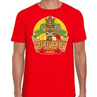 Hawaii party feestkleding t-shirt - tiki bar Aloha - voor heren - rood - verkleedkleding