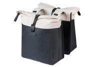 Basil dubbele tas vive 28-35l gebroken wit/zwart