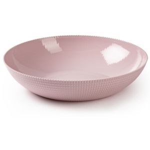 Fruitschaal/saladeschaal/serveerschaal - kunststof - roze - D30 x H6.5 cm