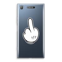 Middle finger white: Sony Xperia XZ1 Transparant Hoesje - thumbnail