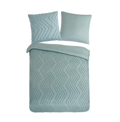 Pure Dekbedovertrek "luxe zizag biezen/ borduursels" - Groen - (135x200 cm) - Microfiber Pure Dekbedovertrek "luxe zizag biezen/ borduursels" - Groen - (135x200 cm) - Microfiber