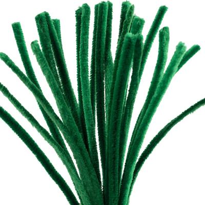 Creativ Company Chenille, l: 30 cm, dikte 9 mm, donkergroen, 25 stuk/ 1 doos