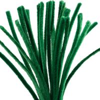 Creativ Company Chenille, l: 30 cm, dikte 9 mm, donkergroen, 25 stuk/ 1 doos