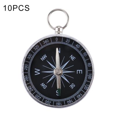 10 stuks Outdoor sporten Camping wandelen aanwijzer Guider aluminiumlegering kompas wandelaar navigatie met sleutelhanger willekeurige kleur levering