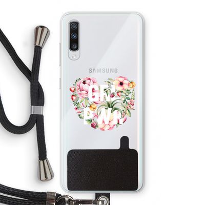 GRL PWR Flower: Samsung Galaxy A70 Transparant Hoesje met koord