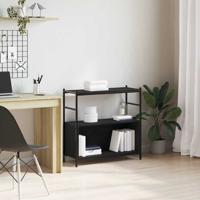 Boekenkast Zwart eiken 80 x 30 x 78.5 cm Bewerkt hout