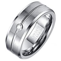 Mannen ring Wolfraam Zircon Zilverkleurig 8mm-21.5mm