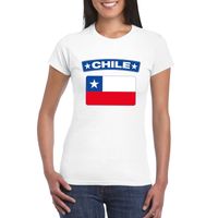 T-shirt met Chileense vlag wit dames - thumbnail