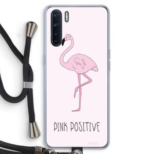 Pink positive: Oppo A91 Transparant Hoesje met koord