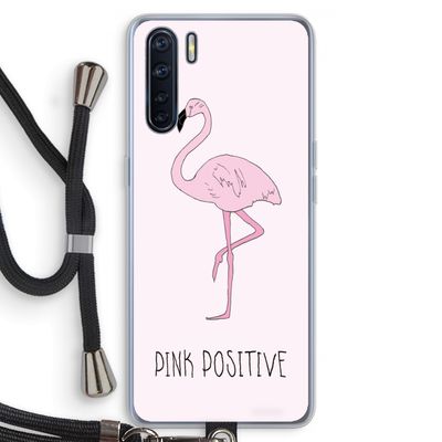 Pink positive: Oppo A91 Transparant Hoesje met koord