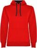 Roly RY1068 Women´s Urban Hooded Sweatshirt - Red 60/Black 02 - XL - thumbnail