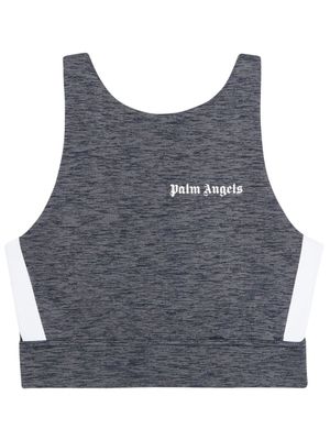 Palm Angels brassière de sport à logo imprimé - Gris