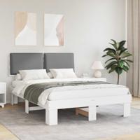 Bedframe met Gevoerd Hoofdgedeelte Lichtgrijs 150 x 200 cm