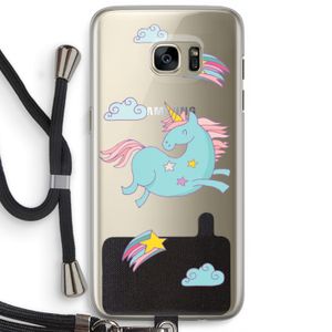 Vliegende eenhoorn: Samsung Galaxy S7 Edge Transparant Hoesje met koord