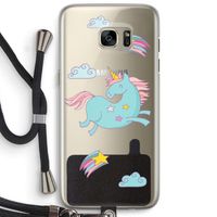 Vliegende eenhoorn: Samsung Galaxy S7 Edge Transparant Hoesje met koord