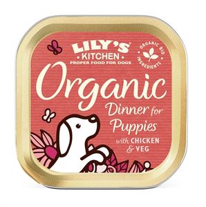 Lily's Kitchen Organic Dinner for Puppies Kip, Varkensvlees, Groente Puppy 150 g