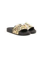 Versace Kids chaussons à motif baroque - Noir - thumbnail