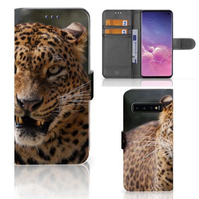 Samsung Galaxy S10 | Telefoonhoesje | Met pasjeshouder | Luipaard