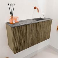 Toiletmeubel Mondiaz Joya Dlux | 80 cm | Meubelkleur Dusk | Faye wastafel Sombra Wasbak Rechts | Zonder kraangat(en)